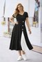 New Season Women's Short Sleeve Asymmetrical Collar Button Detailed Midi Viscose Dress - 2
