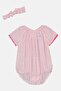 Toddlers Girl 2Pcs Textured Bodysuits With Headband, Pink - 2