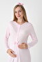 Long Sleeve Maternity Nightgown Set with Lace Detail, Suitable for Breastfeeding - 2