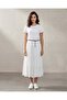 Women White Belted Flared Skirt - 3