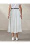 Women White Belted Flared Skirt - 4