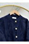 Arin Crew Neck Gold Buttoned Cardigan-Mf8596 Navy Blue - 2