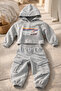 Çi̇koby girls' grey tracksuit set - two-thread soft fabric, modern cargo pocket, flexible waist, stylish and comfortable. - 3