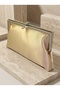 Skin Color Satin Soft Leather Metal Stone Pearl Detailed Chain Strap Crystal Stone Women's Evening Dress Bag - 8