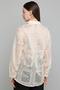 Embroidered Organza Shirt With Classic Collar And Long Sleeves - 6