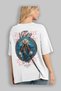Freyja Back Printed White Oversize T-Shirt Men's Women's Cotton Crew Neck T-Shirt - 3
