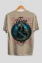 Freyr Back Printed Beige Oversize T-Shirt Men's Women's Cotton Crew Neck T-Shirt - 2