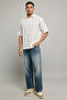 Striped Shirt With Classic Collar And Short Sleeves - 2