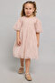 Embellished Fit & Flare Dress With Crew Neck And Balloon Sleeves - 3