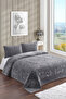 Gray Rose Bohemian Bedspread 220 X 230 Double Plush Soft Welsoft 2 Pillowcases