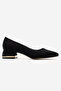 Women's Plain Galvanized Pointed Heeled Shoes Black Zra - 2