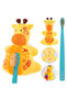 Fun Animal Hygienic Toothbrush Holder for Kids, Soft Bristle Toothbrush, Giraffe, 3Y+