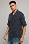 Patterned Shirt With Revere Collar And Short Sleeves - 3