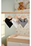 (3 Pcs) 100% Cotton Fabric Double Layer Snap Fastener Polo Collar Special Design Baby Drool Bib & Scarf - 2