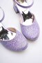 Children's Evening Dress Heelled Purple Shoes. - 3