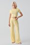 Short Sleeve Crop Wide Leg Stretchy Viscose Pajama Set