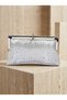 Ecru Color Satin Soft Leather Metal Stone Pearl Detailed Chain Strap Crystal Stone Women's Evening Dress Bag - 5
