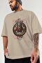 Thor 2 Front Printed Beige Oversize T-Shirt Men Women Cotton Crew Neck Tshirt - 3