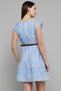 Lace Detail Mini Dress With Tie-Up Neck And Short Sleeves - 6