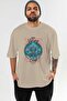 Thrym Front Printed Beige Oversize T-Shirt Men Women Cotton Crew Neck T-Shirt - 2
