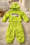 Çikoby girl's pistachio green hooded two-thread soft set with cargo pockets - 2