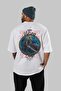 Tyr Back Printed White Oversize T-Shirt Men's Women's Cotton Crew Neck T-Shirt - 4