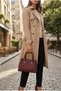 Women's 3-Compartment Burgundy Hand and Shoulder Bag