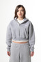 Flaw Embroidered Gray Melange Zip Crop