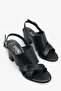 Ronica Women's Genuine Leather Heeled Sandals - Black - 2