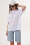 Women's Back Print Detailed Crew Neck Oversize T-Shirt 260153 - - 2