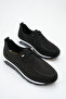 Women's Rubber Laced Orthopedic Sole Ballerinas Black Suede