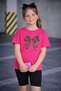 Girl's 3-Piece Summer T-Shirt and Leggings Set Cotton Mixed Bow Print Casual Top and Bottom Set - 3