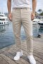 Parachute Fabric Regular Fit Buttoned Zippered Straight Leg Casual Men's Trousers - Beige