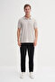 Regular Fit Knitted Textured Light Gray Men's Polo Neck T-Shirt 42040 - 2