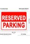 2-Pack Acrylic Reserved Parking Sign 30x22.5cm A4 Size - White/Red - 2