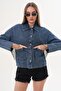 Women's Double Pocket Detailed Denim Jacket 260190 - 3