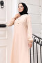 طقم حجاب بأزرار باللون البيج MSV10358 - 2