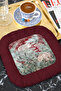 Exotic Jungle Animals Fringed Presentation Napkin - Tropical Charm Bohemian Burgundy Coaster Tissue - 5
