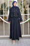 Navy Blue Denim Jacket Dress Double Combination Set