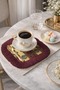 Palace Elegance Fringed Presentation Placemat Tissue-Classic Gold Burgundy Colored Presentation Napkin - 4