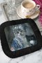 Asil Vintage Cat Portrait Fringed Presentation Napkin - Elegant Masked Bohemian Black Coaster Tissue - 7