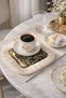 Vintage Bird Spring Fringed Presentation Napkin - Natural Floral Retro Black Cream Coaster Tissue - 7