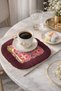 Luxurious Retro Mosaic Fringed Stylish Serving Napkin - Ottoman Colorful Bohemian Burgundy Coffee Table Napkin - 7