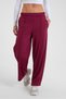 Burgundy Sweatpants, Stretchable Diver Fabric, Comfortable Fit, Elastic Waist, Wide Legs - 3