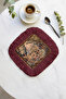 Avant-Garde French Style Fringed Presentation Napkin - Classic Garden Nostalgic Burgundy Coaster Tissue - 8