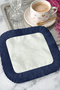 Elegant Geometric Fringed Stylish Serving Napkin - Luxurious Modern Navy Blue Striped Coffee Table Napkin - 5