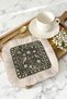 Luxury Bird Fringed Presentation Napkin - Classic Black Gold Colored Coaster Tissue with Elegant Eastern Motifs - 7