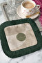 Elegant Geometric Fringed Presentation Decoration Handkerchief - Natural Bohemian Khaki Beige Green Edge Coffee Napkin - 6