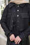 Black Denim Jacket Dress Double Combination Set - 4