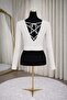 Women’s Ribbed Knit Crop Top – Long Sleeve V-Neck Slim Fit Casual & Elegant Top - 4